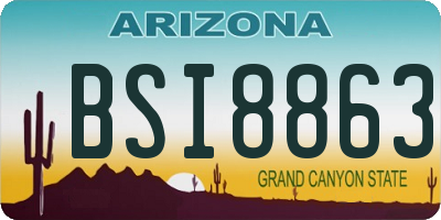 AZ license plate BSI8863