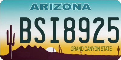 AZ license plate BSI8925