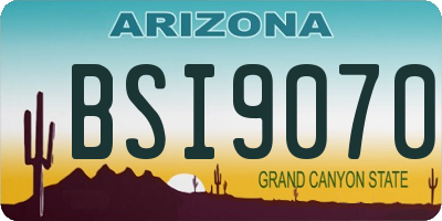 AZ license plate BSI9070