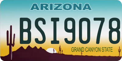 AZ license plate BSI9078