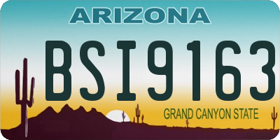 AZ license plate BSI9163