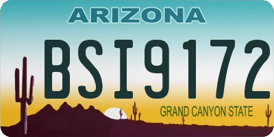 AZ license plate BSI9172