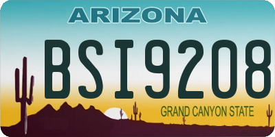 AZ license plate BSI9208