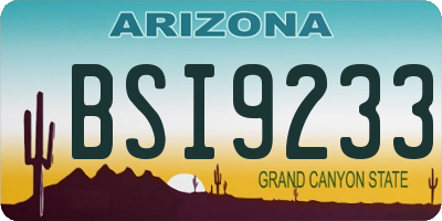 AZ license plate BSI9233