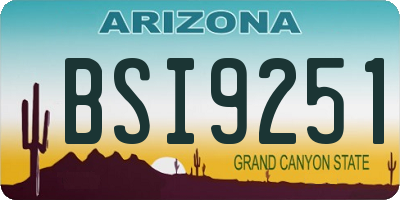 AZ license plate BSI9251