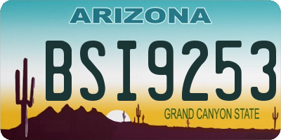 AZ license plate BSI9253
