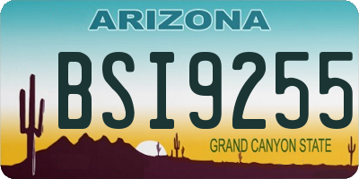AZ license plate BSI9255