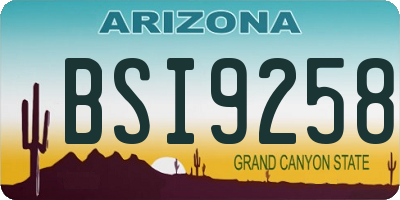 AZ license plate BSI9258