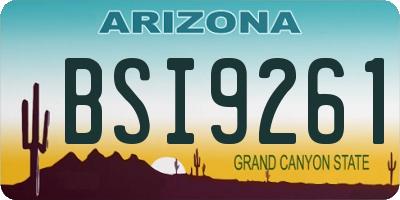 AZ license plate BSI9261
