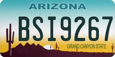 AZ license plate BSI9267