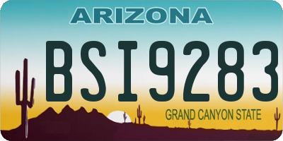 AZ license plate BSI9283
