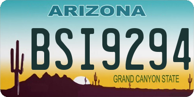 AZ license plate BSI9294