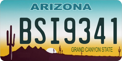 AZ license plate BSI9341