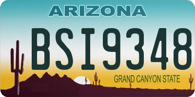 AZ license plate BSI9348