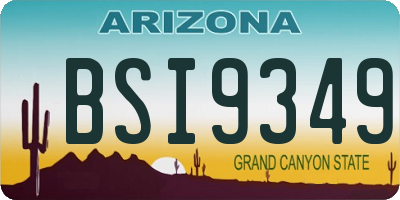 AZ license plate BSI9349