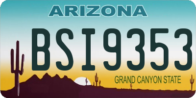 AZ license plate BSI9353