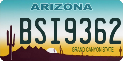 AZ license plate BSI9362
