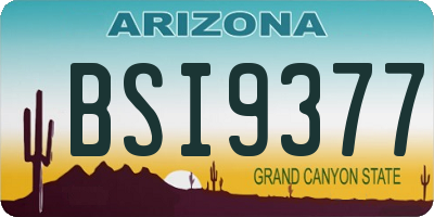 AZ license plate BSI9377