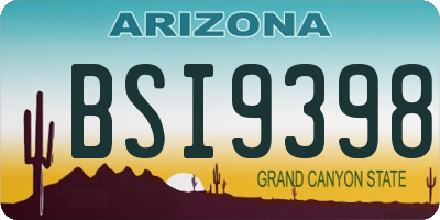 AZ license plate BSI9398