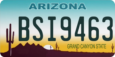AZ license plate BSI9463