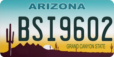 AZ license plate BSI9602