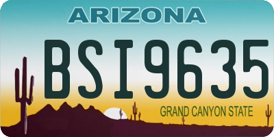 AZ license plate BSI9635
