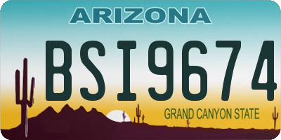 AZ license plate BSI9674