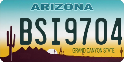 AZ license plate BSI9704