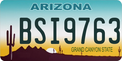 AZ license plate BSI9763