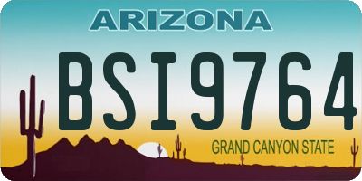 AZ license plate BSI9764