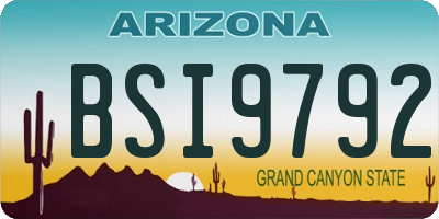 AZ license plate BSI9792