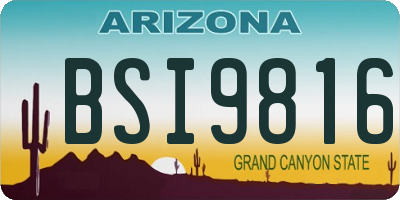 AZ license plate BSI9816