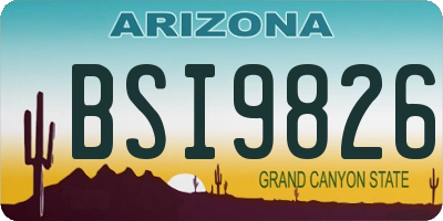 AZ license plate BSI9826
