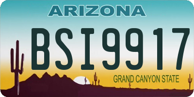AZ license plate BSI9917