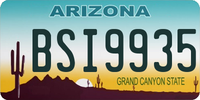 AZ license plate BSI9935