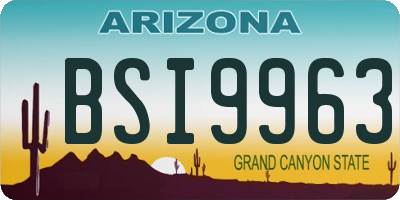 AZ license plate BSI9963