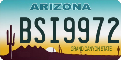 AZ license plate BSI9972