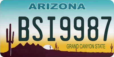 AZ license plate BSI9987