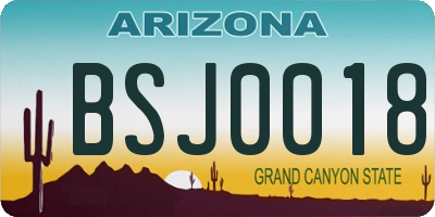 AZ license plate BSJ0018