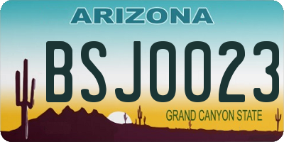 AZ license plate BSJ0023