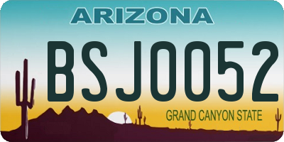 AZ license plate BSJ0052