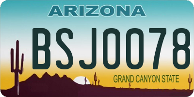 AZ license plate BSJ0078