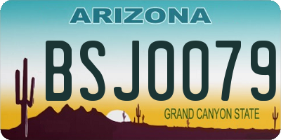 AZ license plate BSJ0079