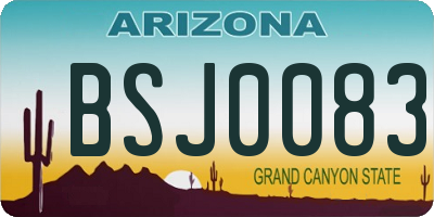 AZ license plate BSJ0083