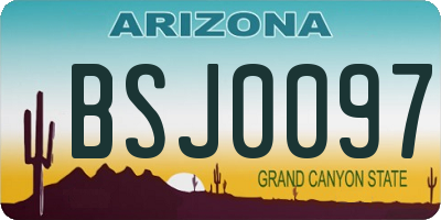 AZ license plate BSJ0097