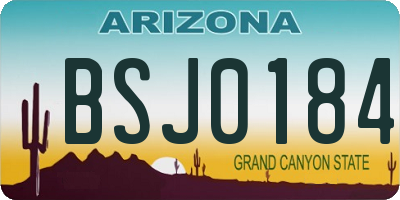 AZ license plate BSJ0184