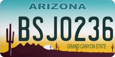 AZ license plate BSJ0236