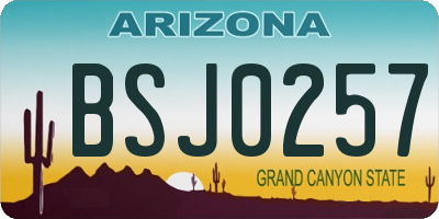 AZ license plate BSJ0257