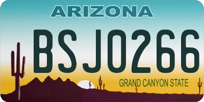 AZ license plate BSJ0266