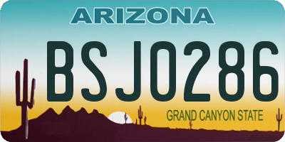 AZ license plate BSJ0286